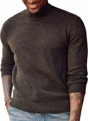 PJ PAUL JONES Men's Mock Turtleneck Sweater Long Sleeve Undershirts Wool Blend Pullover Sweaters