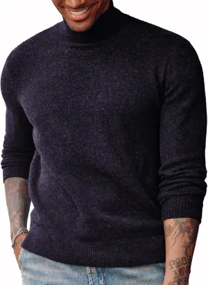 PJ PAUL JONES Men's Mock Turtleneck Sweater Long Sleeve Undershirts Wool Blend Pullover Sweaters