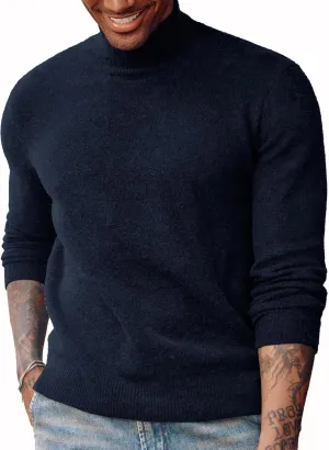 PJ PAUL JONES Men's Mock Turtleneck Sweater Long Sleeve Undershirts Wool Blend Pullover Sweaters