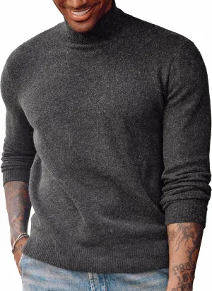 PJ PAUL JONES Men's Mock Turtleneck Sweater Long Sleeve Undershirts Wool Blend Pullover Sweaters