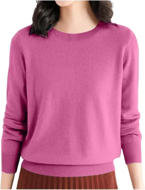Pullover Sweaters for Women Solid Basic Long Sleeve Pullovers Top Crewneck Plus Size Sweater Chunky Sweater S-3XL