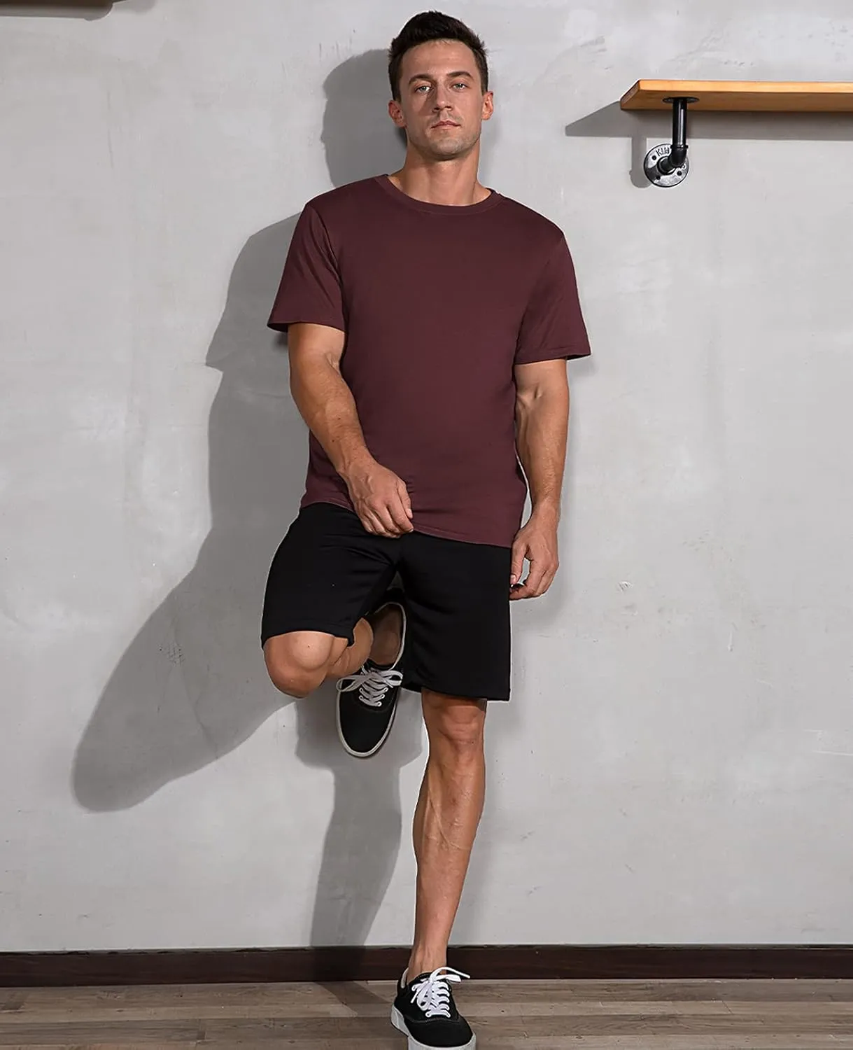 QUALFORT Men's Bamboo Viscose T-Shirts Crewneck Undershirt