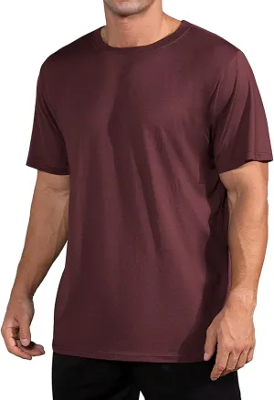 QUALFORT Men's Bamboo Viscose T-Shirts Crewneck Undershirt