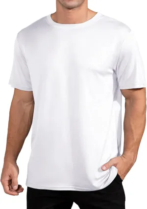 QUALFORT Men's Bamboo Viscose T-Shirts Crewneck Undershirt