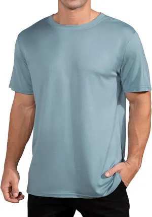QUALFORT Men's Bamboo Viscose T-Shirts Crewneck Undershirt