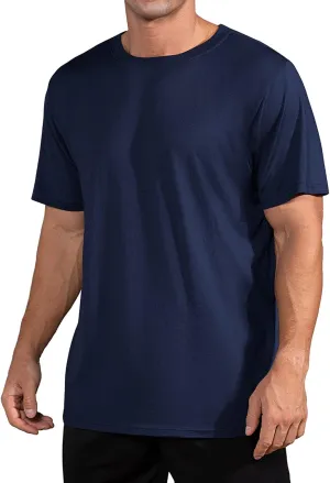 QUALFORT Men's Bamboo Viscose T-Shirts Crewneck Undershirt