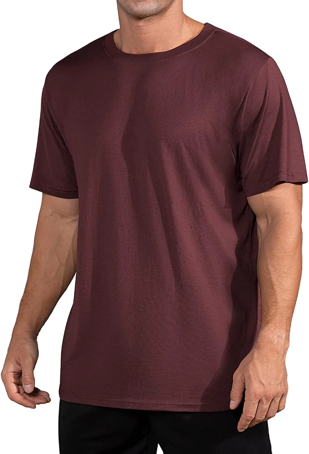 QUALFORT Men's Bamboo Viscose T-Shirts Crewneck Undershirt