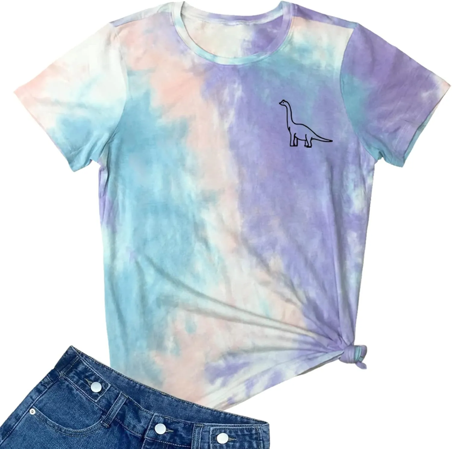 ROSEPARK Women Cute Dinosaur Graphic T-Shirts Teen Girls Funny Tees