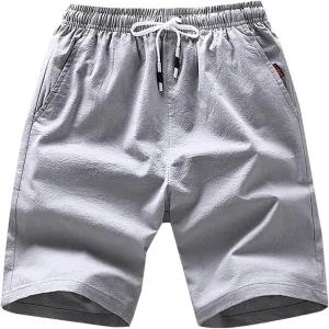 Running Shorts for Men Cotton Elastic Waist Workout Shorts Drawstring Athletic Shorts Lightweight Lounge Shorts