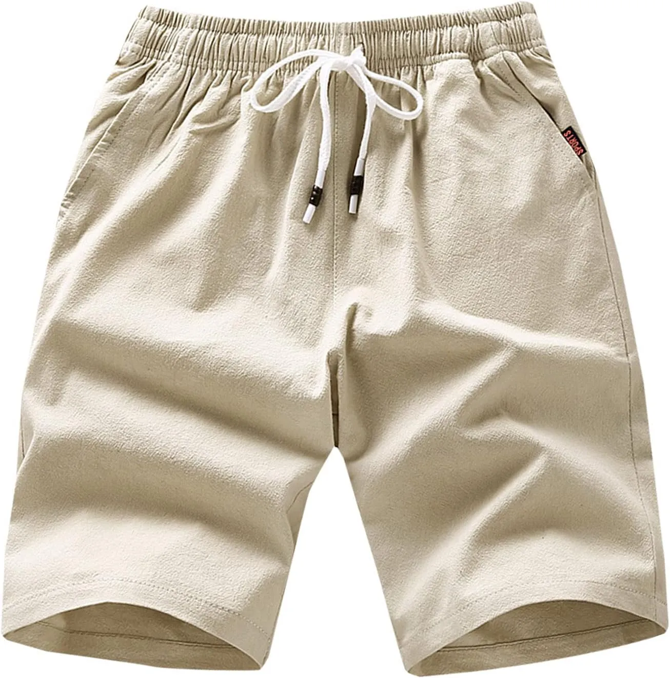 Running Shorts for Men Cotton Elastic Waist Workout Shorts Drawstring Athletic Shorts Lightweight Lounge Shorts