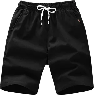 Running Shorts for Men Cotton Elastic Waist Workout Shorts Drawstring Athletic Shorts Lightweight Lounge Shorts