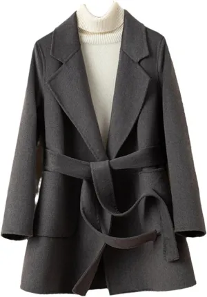 SaoBiiu Women Wool Blend Long Overcoat Autumn Winter Woolen Coat