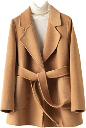 SaoBiiu Women Wool Blend Long Overcoat Autumn Winter Woolen Coat