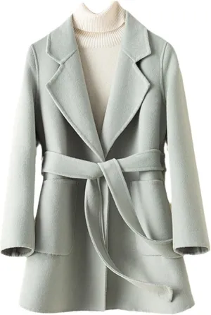 SaoBiiu Women Wool Blend Long Overcoat Autumn Winter Woolen Coat