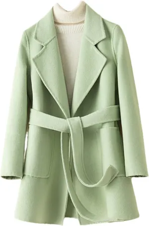 SaoBiiu Women Wool Blend Long Overcoat Autumn Winter Woolen Coat