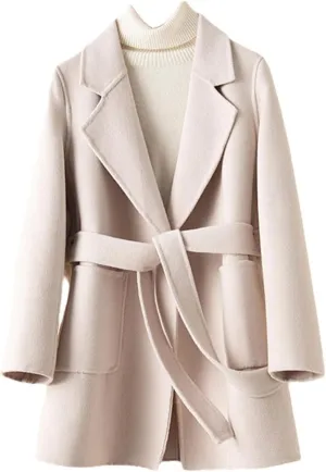 SaoBiiu Women Wool Blend Long Overcoat Autumn Winter Woolen Coat