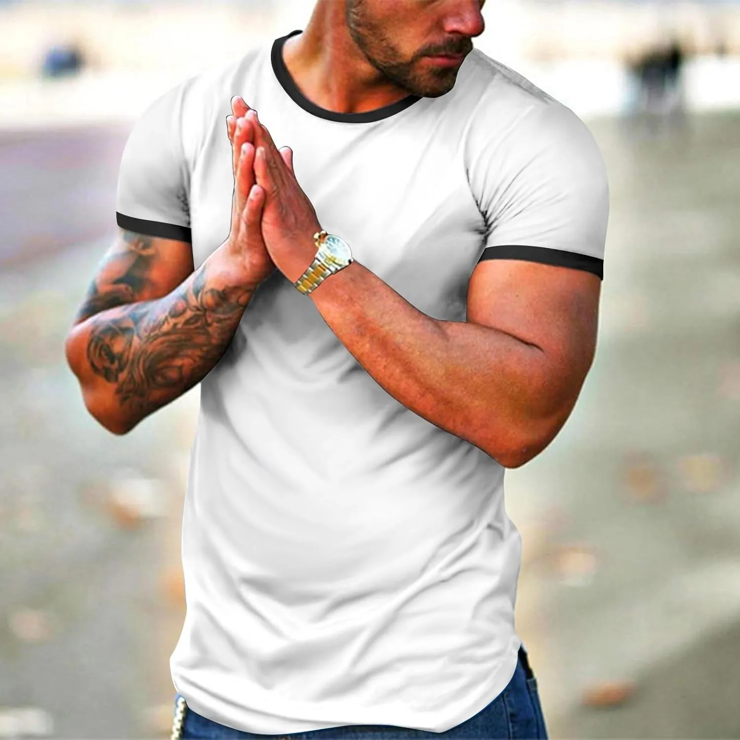 Shirt for Men Casual Short Sleeve Crew Neck Lightweight Regular Fit Workout Tees True Comfort Trendy Tops