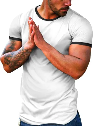 Shirt for Men Casual Short Sleeve Crew Neck Lightweight Regular Fit Workout Tees True Comfort Trendy Tops