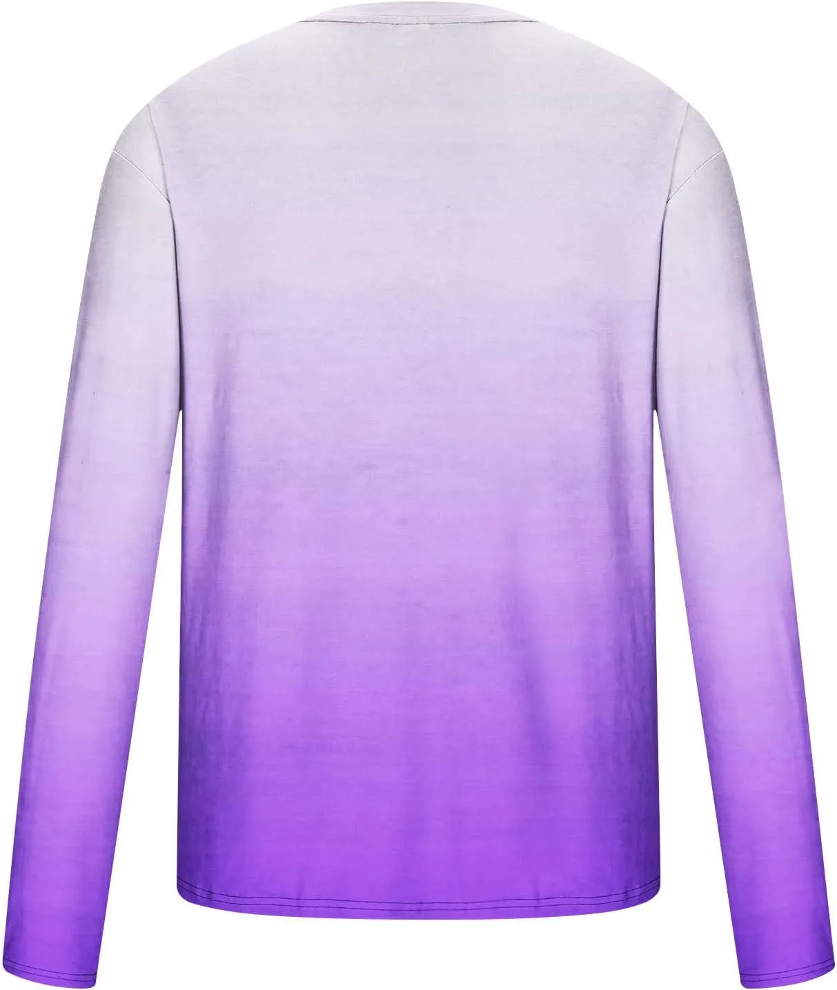 Shirts for Men Long Sleeve Casual Loose Gradient Color Print Crewneck Sweatshirt Lightweight Gym Workout Pullover Top
