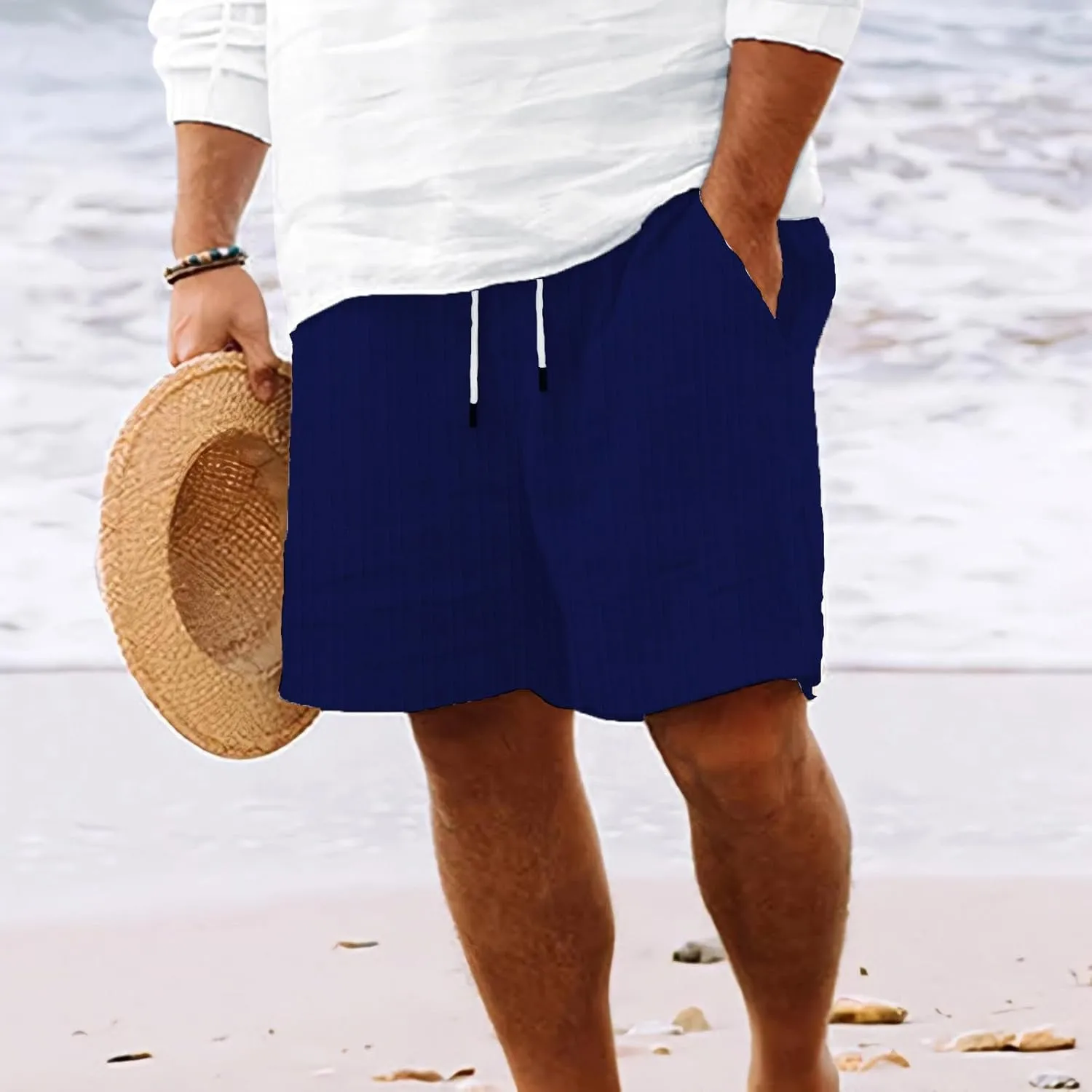 Shorts for Men Casual Summer Casual Shorts Solid and Men's pants Linen Shorts Men Men Workout Shorts with Zipper