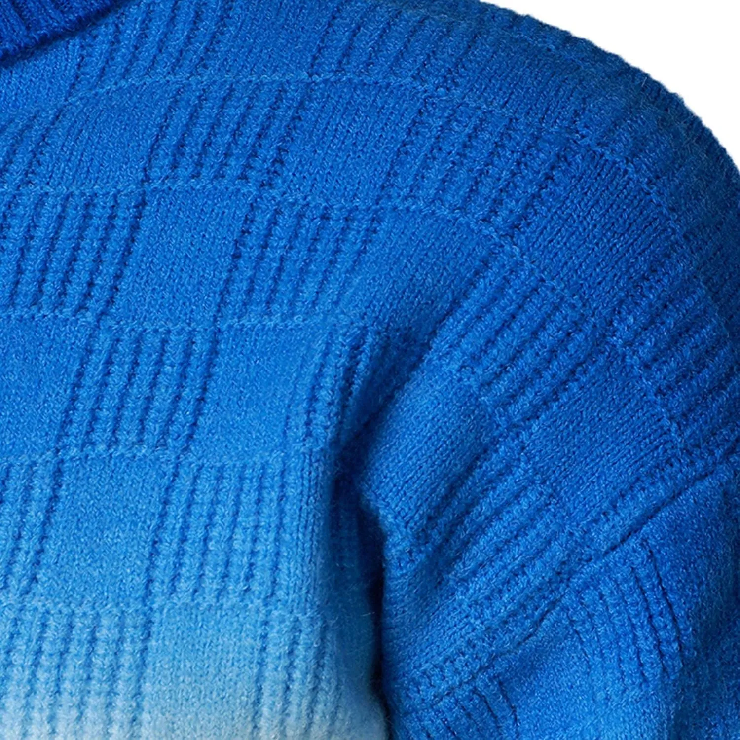 Sweaters for Men Men's Gradient Turtleneck Sweaters Long Sleeve Slim Fit Ribbed Knit Wool Thermal Pullover Sweater Top