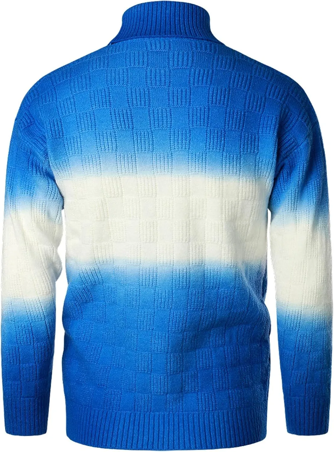 Sweaters for Men Men's Gradient Turtleneck Sweaters Long Sleeve Slim Fit Ribbed Knit Wool Thermal Pullover Sweater Top