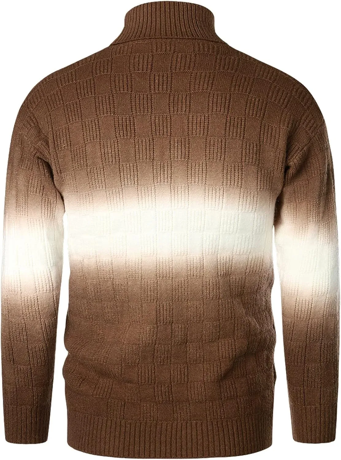 Sweaters for Men Men's Gradient Turtleneck Sweaters Long Sleeve Slim Fit Ribbed Knit Wool Thermal Pullover Sweater Top