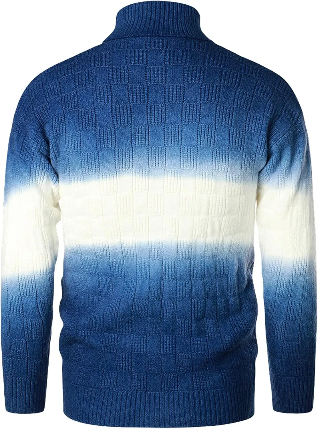 Sweaters for Men Men's Gradient Turtleneck Sweaters Long Sleeve Slim Fit Ribbed Knit Wool Thermal Pullover Sweater Top