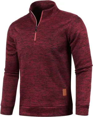 Sweaters for Men Men's Quarter Zip Henley Shirts Knit Sweater Dress Long Sleeve Pullover Sweaters Turtleneck T-Shirts