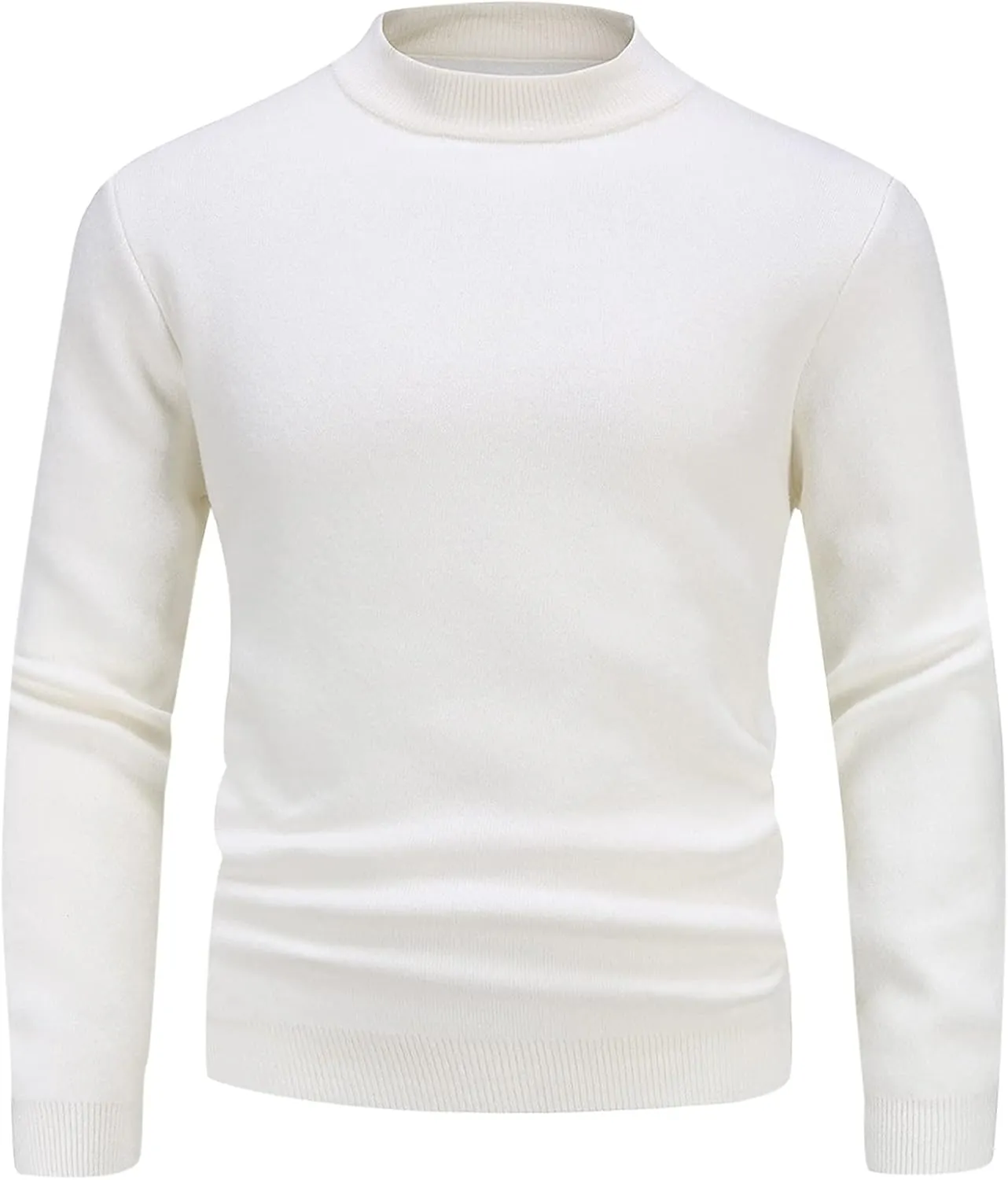 Sweaters for Men Men's Solid Turtleneck Sweaters Long Sleeve Slim Fit Ribbed Knit Thermal Pullover Sweater Baselayers