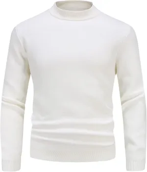 Sweaters for Men Men's Solid Turtleneck Sweaters Long Sleeve Slim Fit Ribbed Knit Thermal Pullover Sweater Baselayers