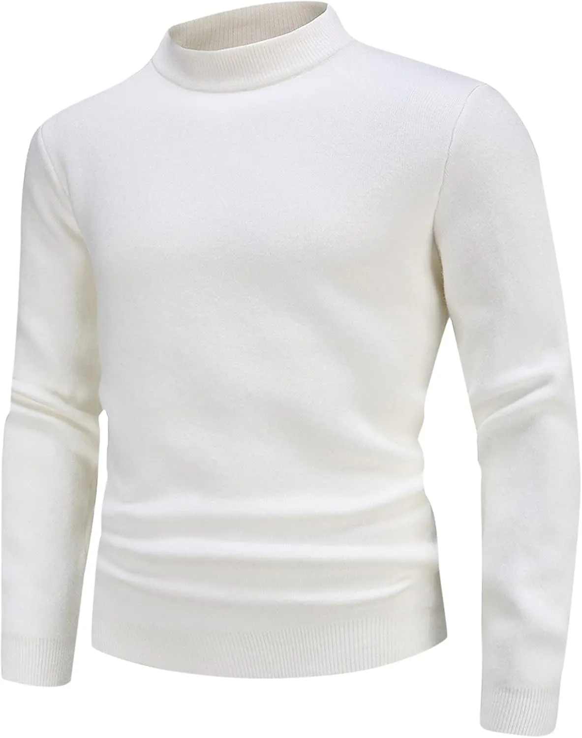 Sweaters for Men Men's Solid Turtleneck Sweaters Long Sleeve Slim Fit Ribbed Knit Thermal Pullover Sweater Baselayers