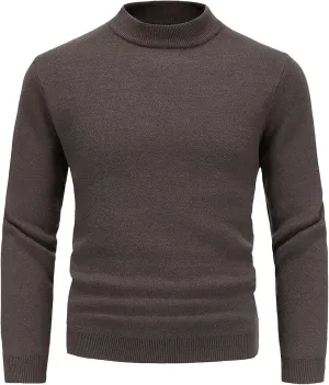 Sweaters for Men Men's Solid Turtleneck Sweaters Long Sleeve Slim Fit Ribbed Knit Thermal Pullover Sweater Baselayers