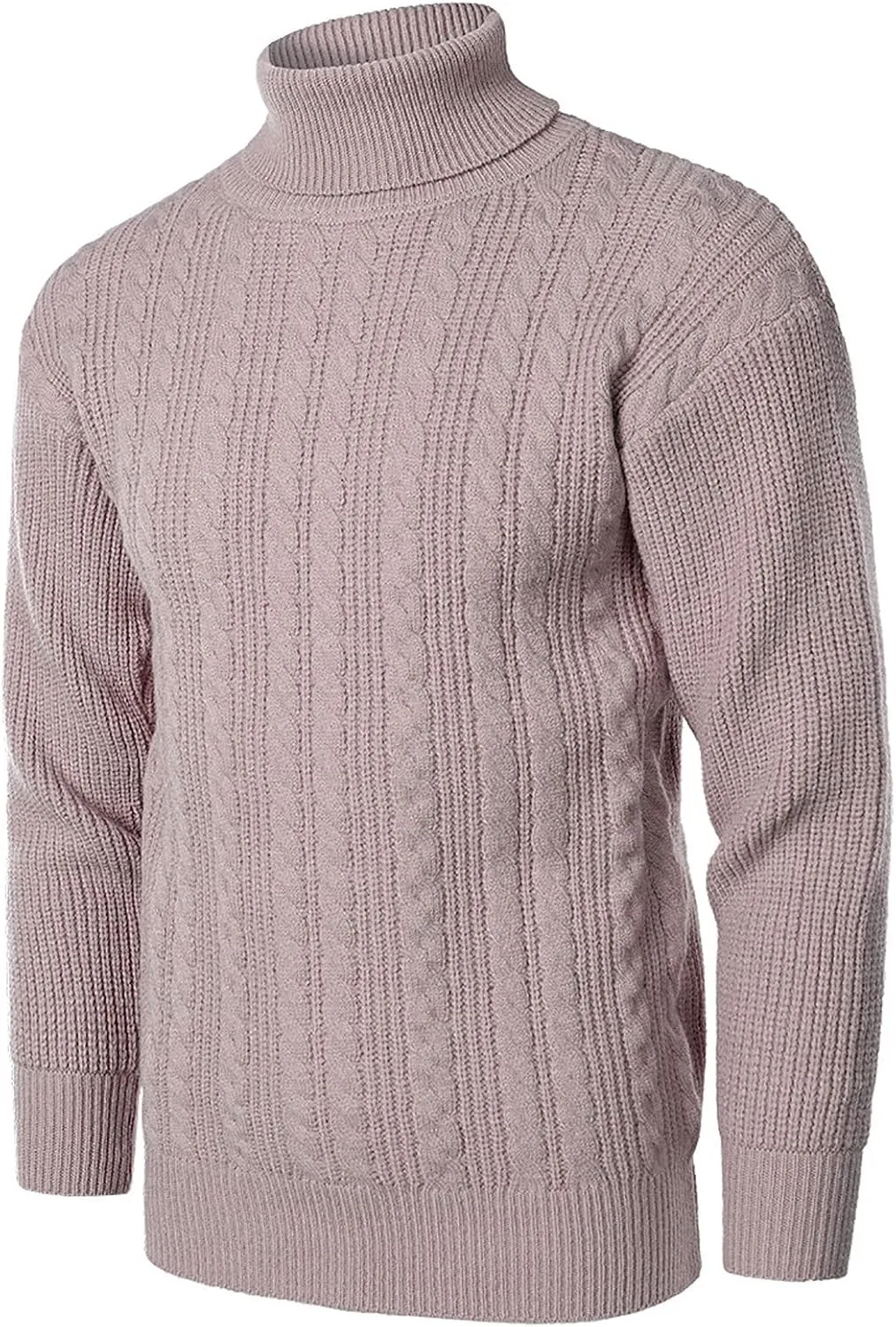 Sweaters for Men Men's Solid Turtleneck Sweaters Long Sleeve Slim Fit Ribbed Knit Wool Thermal Pullover Sweatshirts