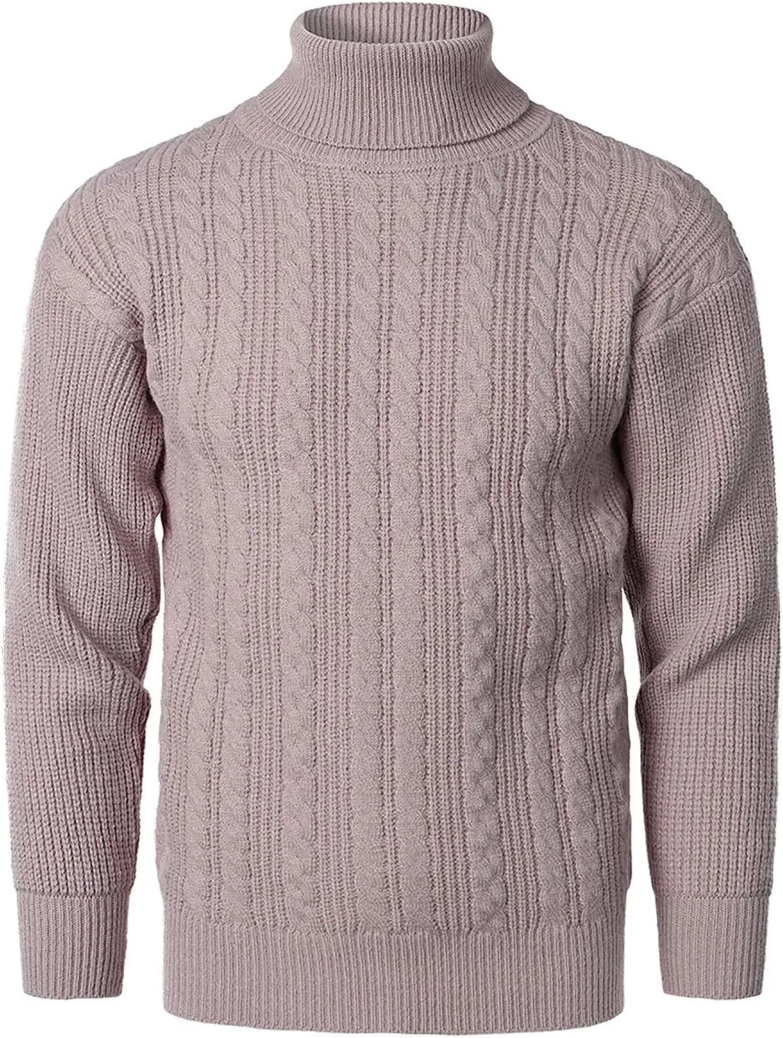 Sweaters for Men Men's Solid Turtleneck Sweaters Long Sleeve Slim Fit Ribbed Knit Wool Thermal Pullover Sweatshirts