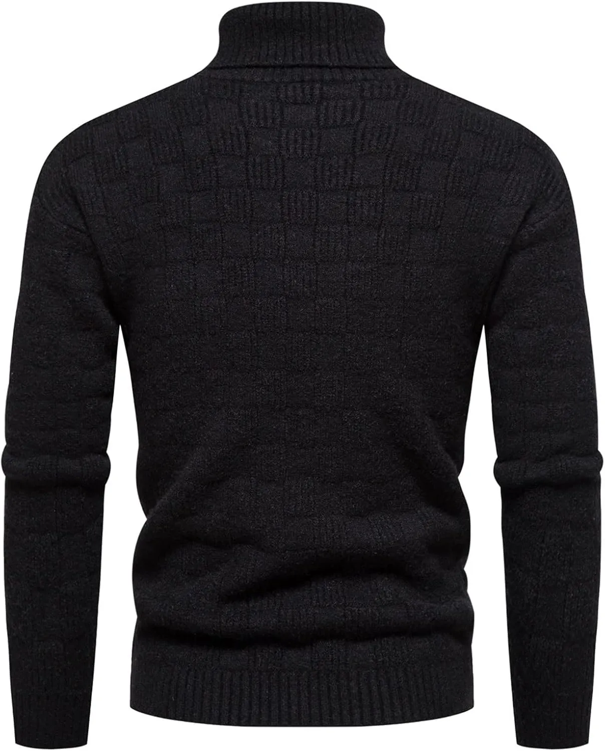 Sweaters for Men Men's Solid Turtleneck Sweaters Long Sleeve Slim Ribbed Knit Wool Thermal Pullover Sweater Cardigan