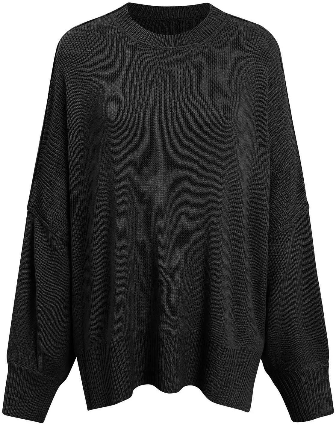 Sweaters for Women Side Slit Trendy Long Sleeve Half Turtleneck Pullover Oversized Lantern Knit Sweater Tops