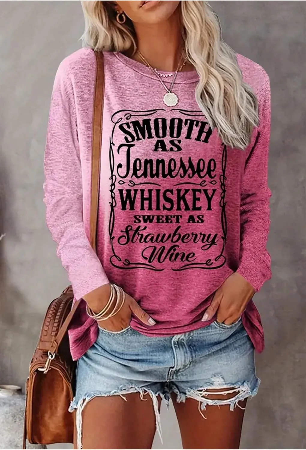 Tennessee Whiskey Shirt Cowgirls Western Graphic Tshirt Women Nashville Long Sleeve Tees Country Concert Top