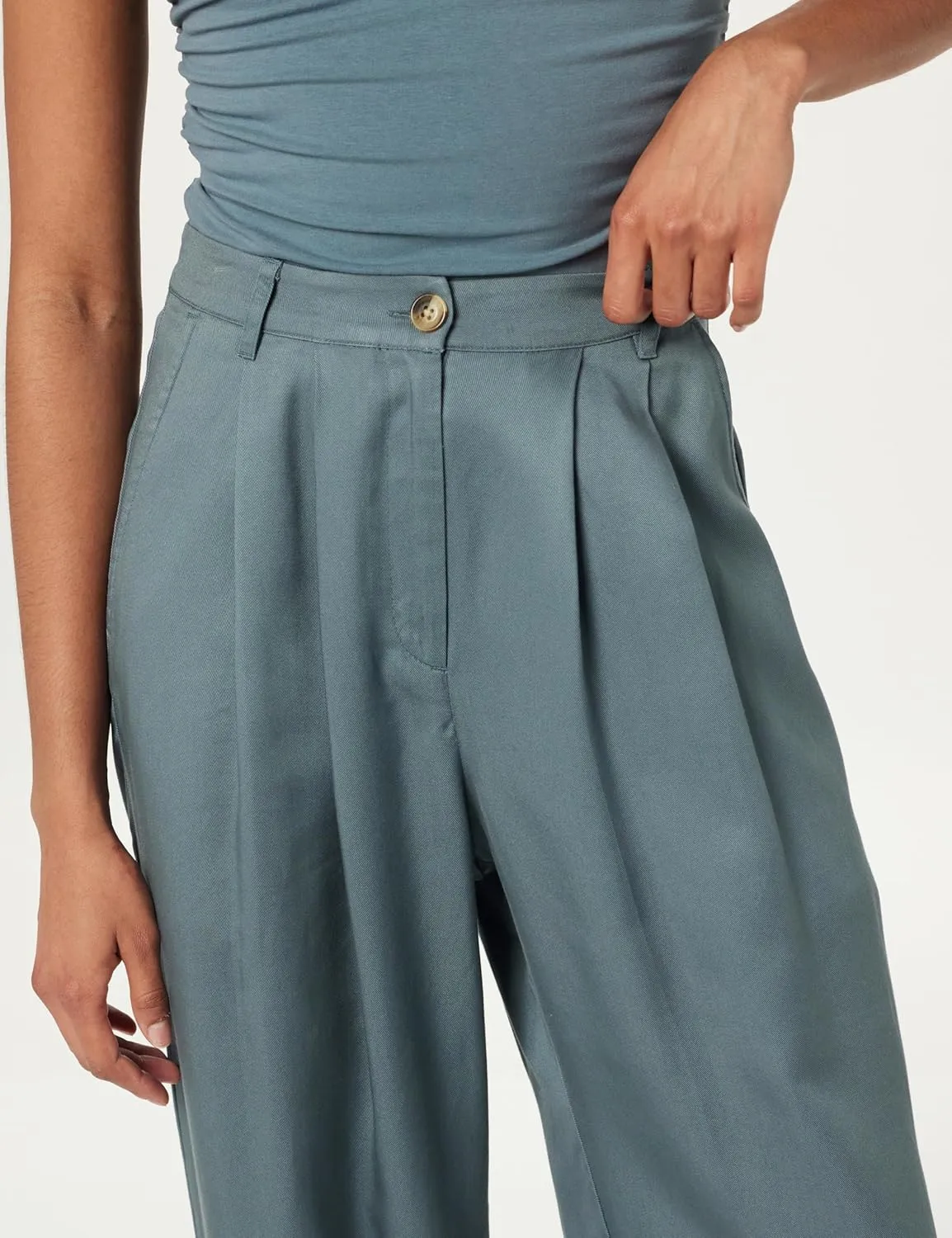 The Drop Women's Amalia Relaxed Pleated Trousers