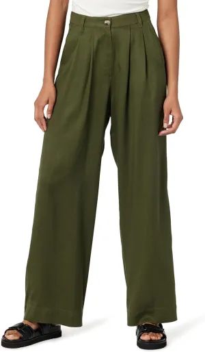 The Drop Women's Amalia Relaxed Pleated Trousers