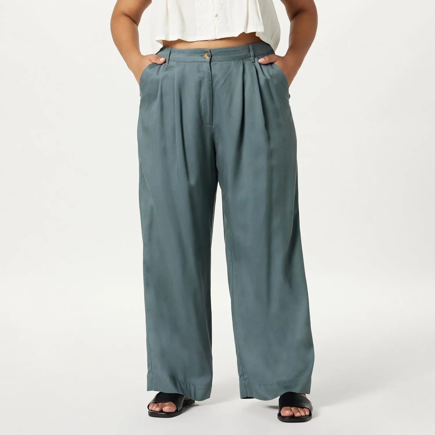 The Drop Women's Amalia Relaxed Pleated Trousers