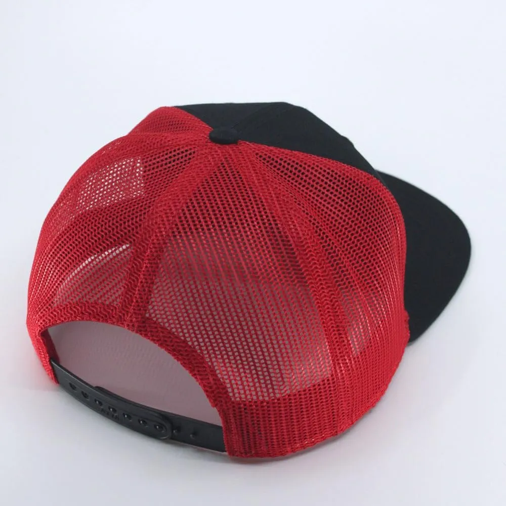 The Vintage Year Plain Cotton Twill Flat Brim Mesh Adjustable Snapback Trucker Baseball Cap