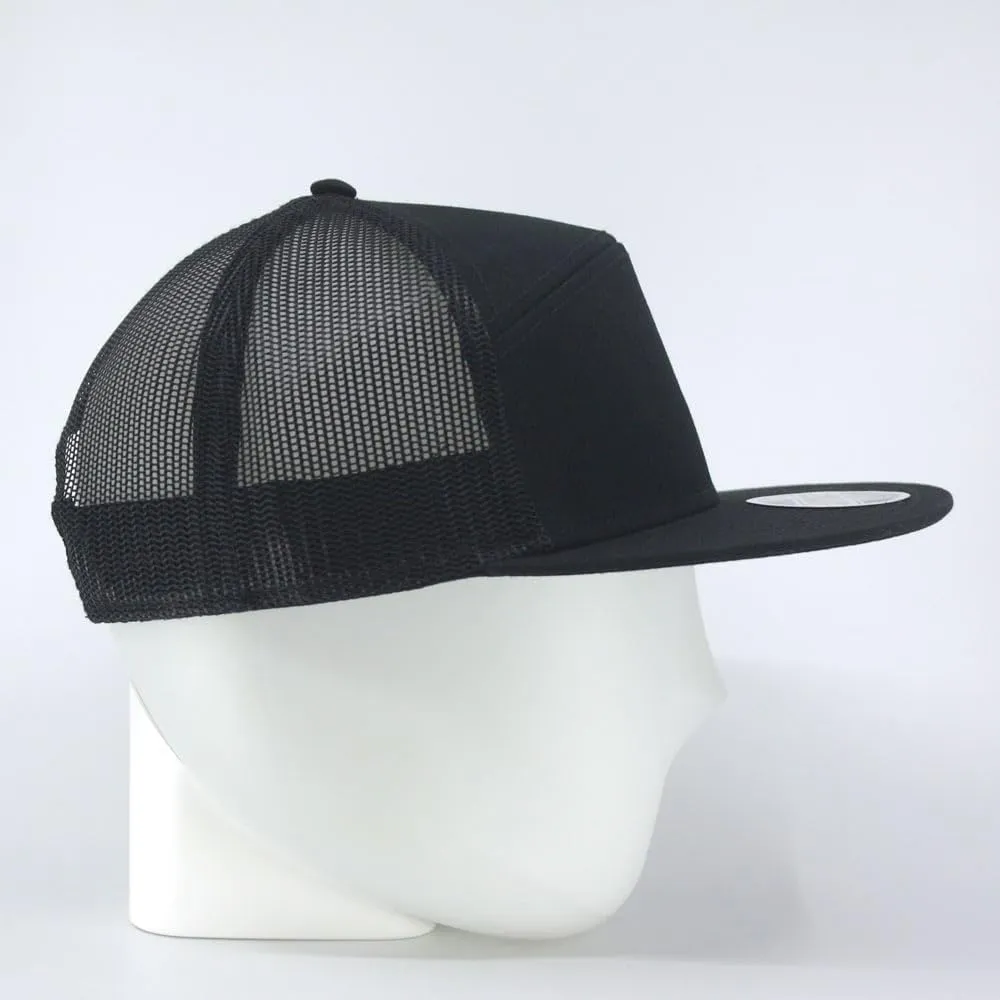 The Vintage Year Plain Cotton Twill Flat Brim Mesh Adjustable Snapback Trucker Baseball Cap