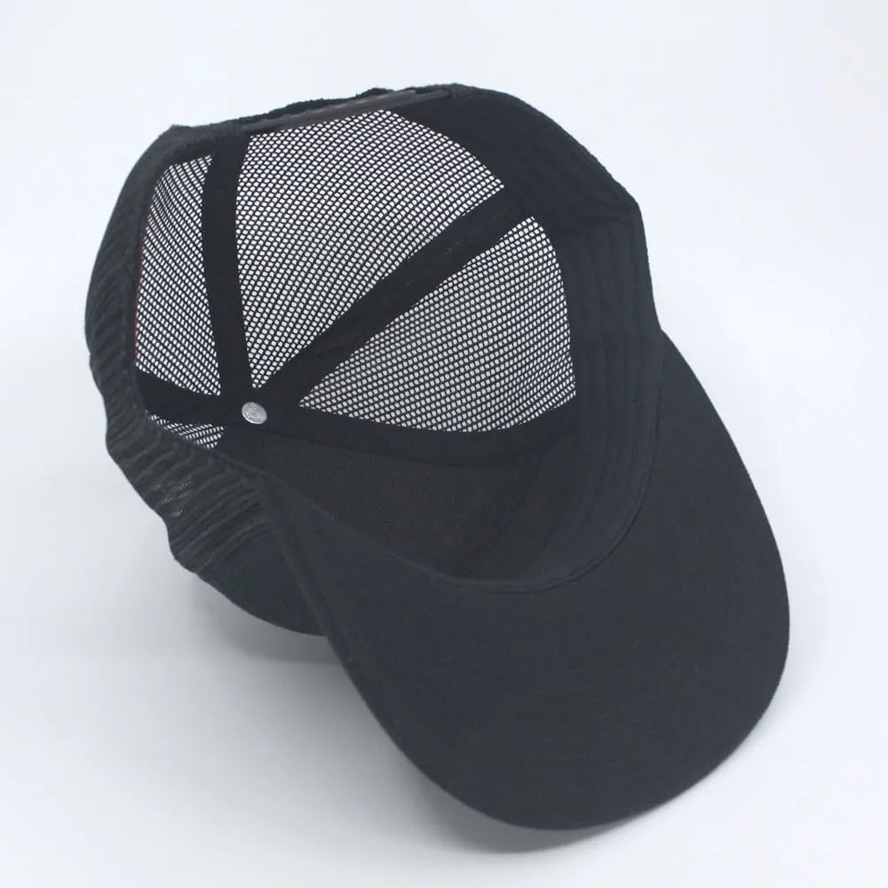 The Vintage Year Plain Cotton Twill Flat Brim Mesh Adjustable Snapback Trucker Baseball Cap
