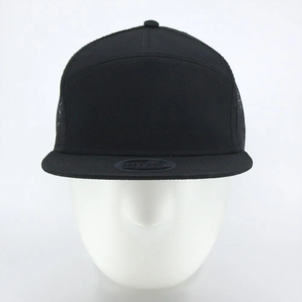 The Vintage Year Plain Cotton Twill Flat Brim Mesh Adjustable Snapback Trucker Baseball Cap