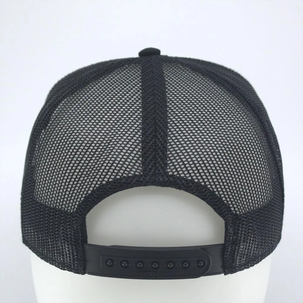 The Vintage Year Plain Cotton Twill Flat Brim Mesh Adjustable Snapback Trucker Baseball Cap