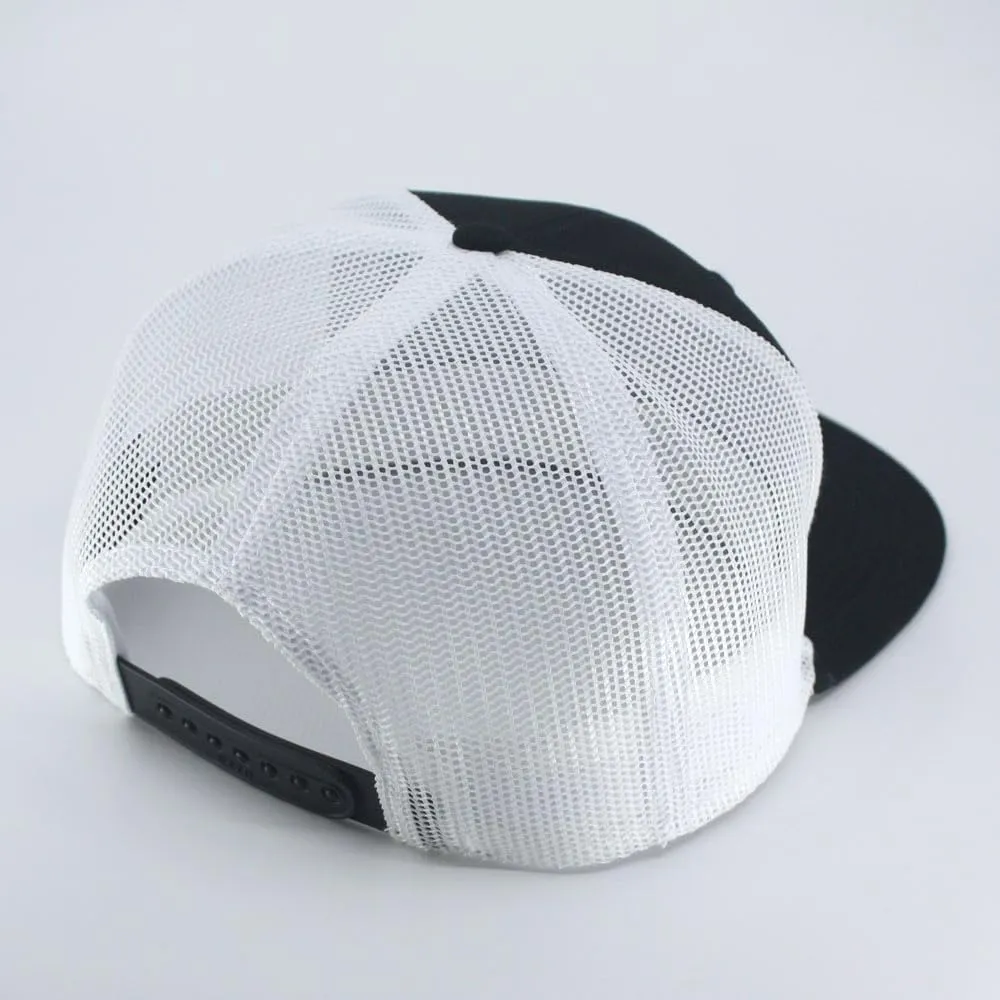 The Vintage Year Plain Cotton Twill Flat Brim Mesh Adjustable Snapback Trucker Baseball Cap