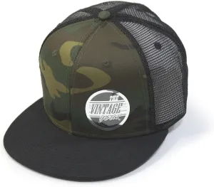 The Vintage Year Plain Cotton Twill Flat Brim Mesh Adjustable Snapback Trucker Baseball Cap