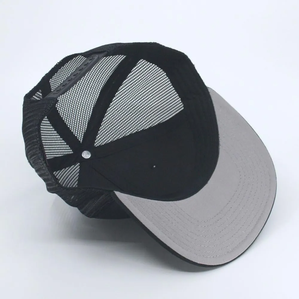 The Vintage Year Plain Cotton Twill Flat Brim Mesh Adjustable Snapback Trucker Baseball Cap