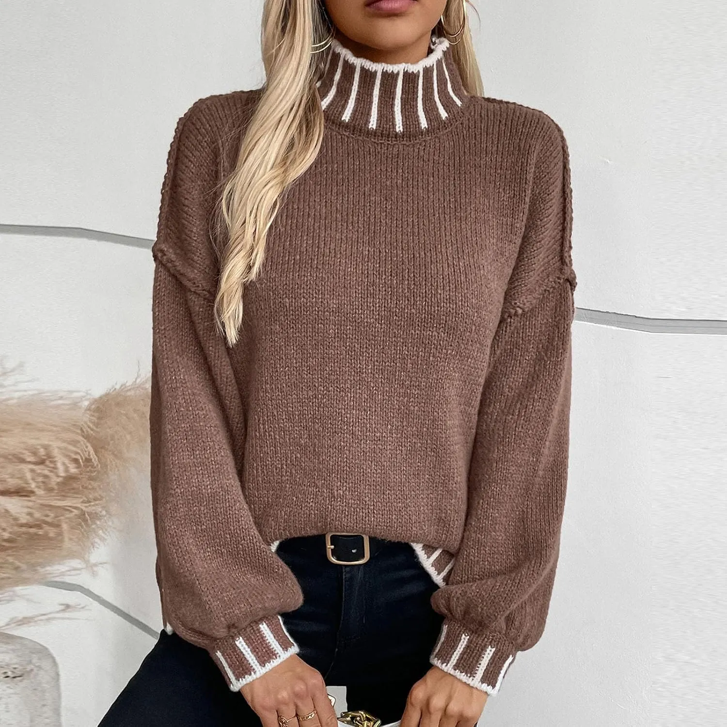 Turtleneck Sweater Women, Winter Sweaters for Women, Chunky Knit Sweater, Ladies Sweaters, Oversized Sweater